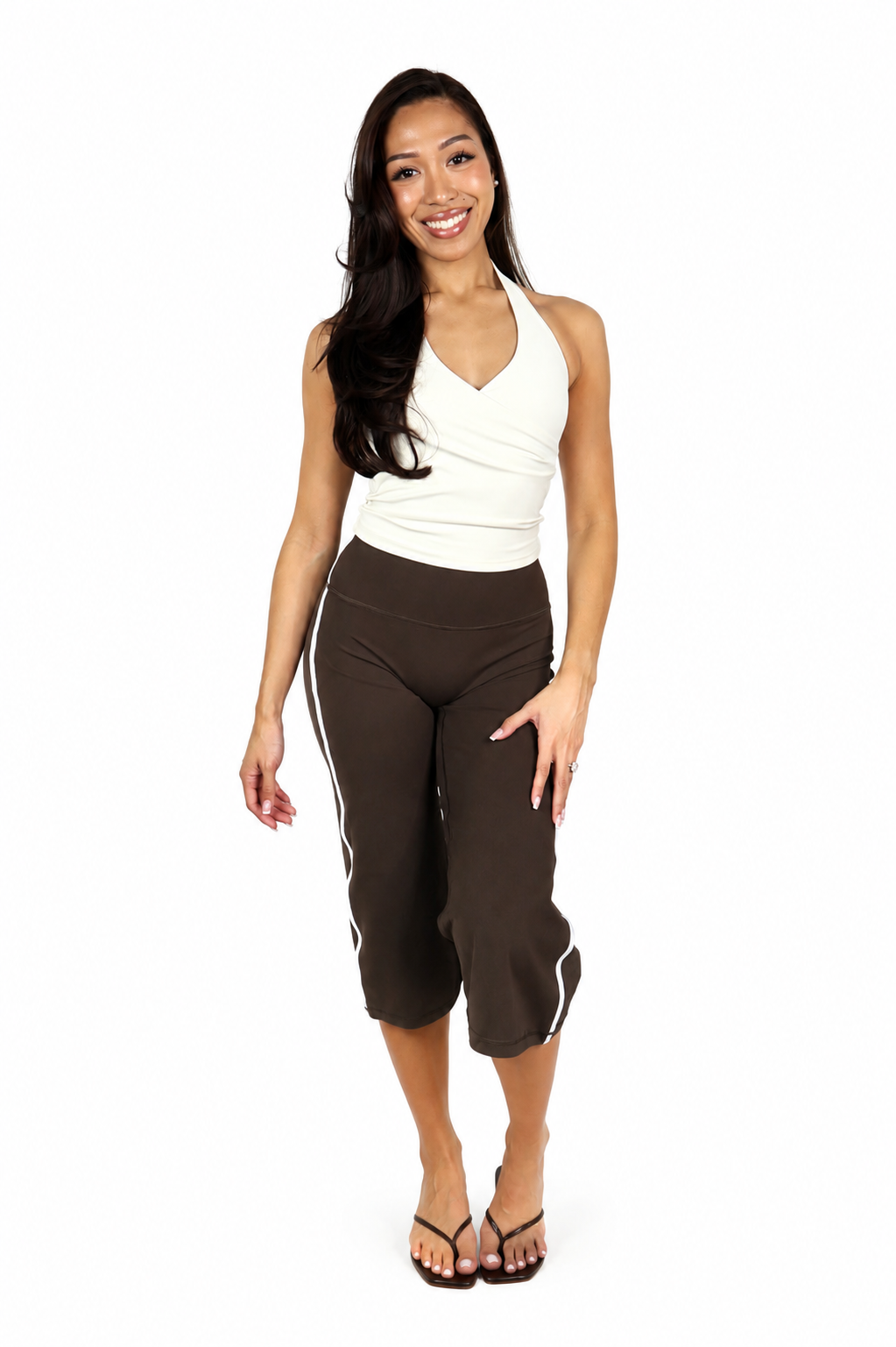 PRE-ORDER Wide Leg Capri Pants Brown Sugar