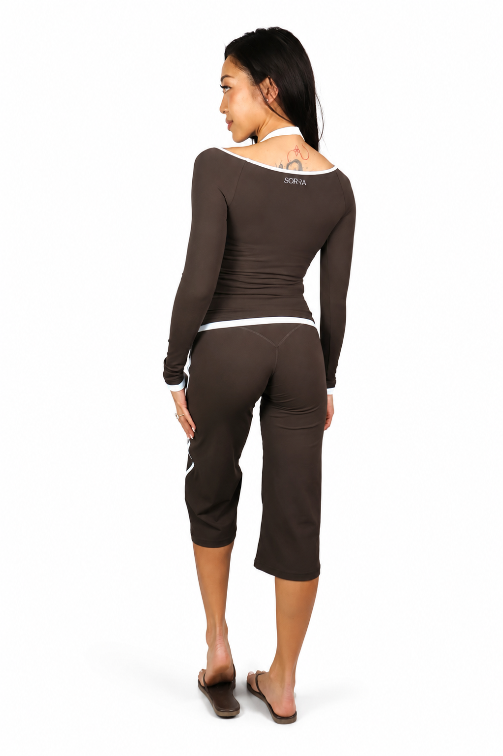 PRE-ORDER Wide Leg Capri Pants Brown Sugar