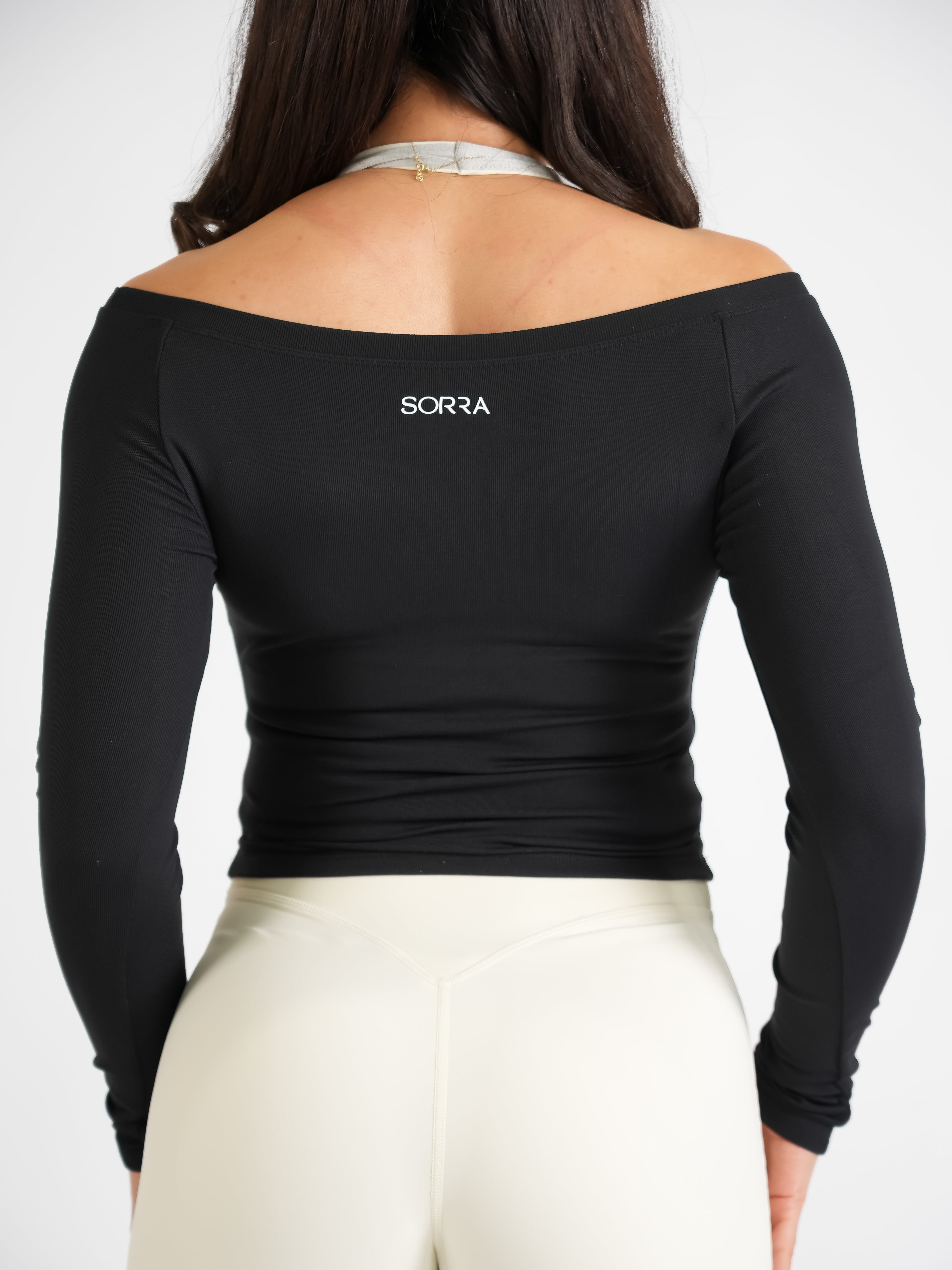 Ribbed Off-Shoulder Cover Classic Black