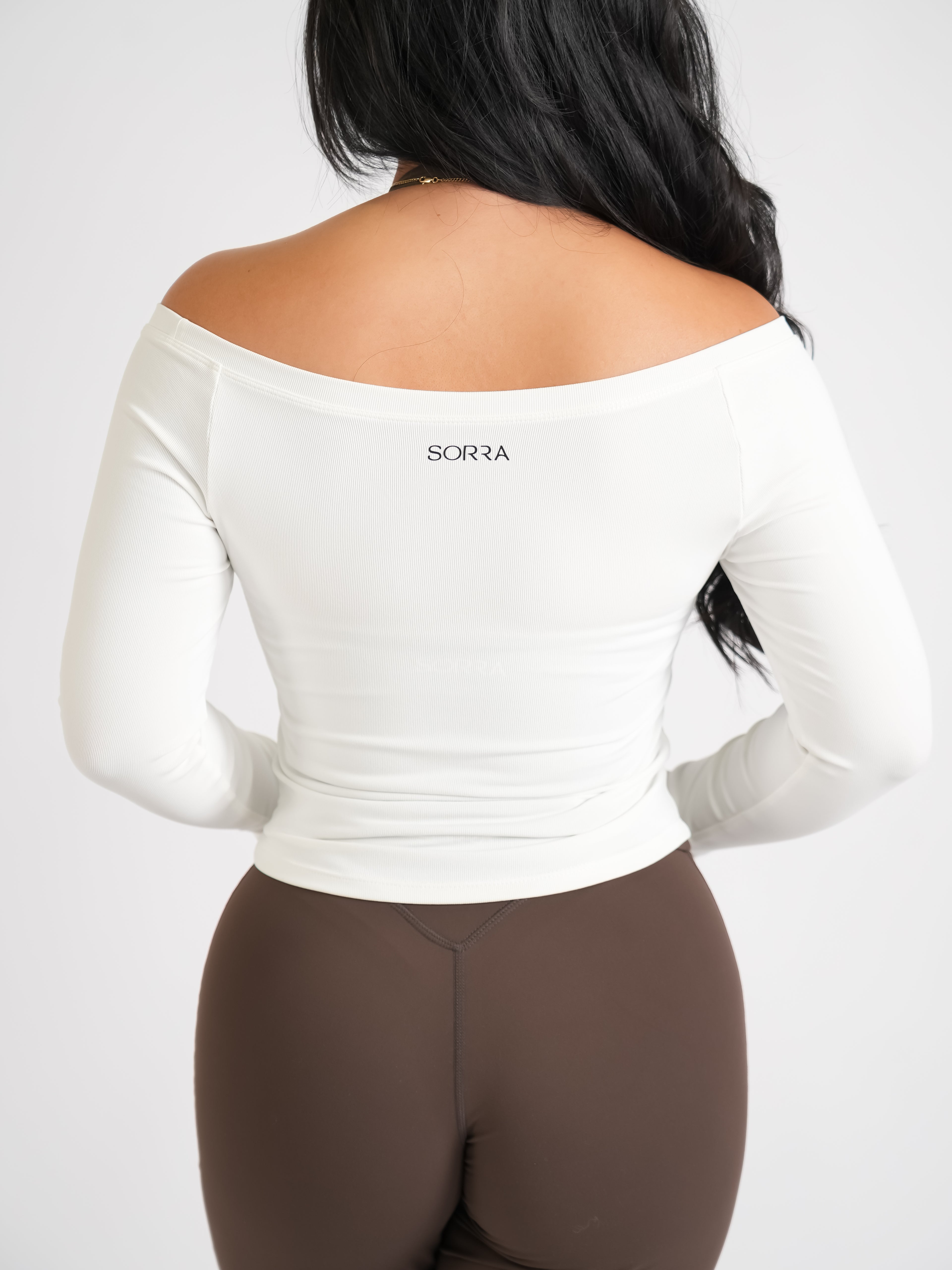 Ribbed Off-Shoulder Cover Classic White
