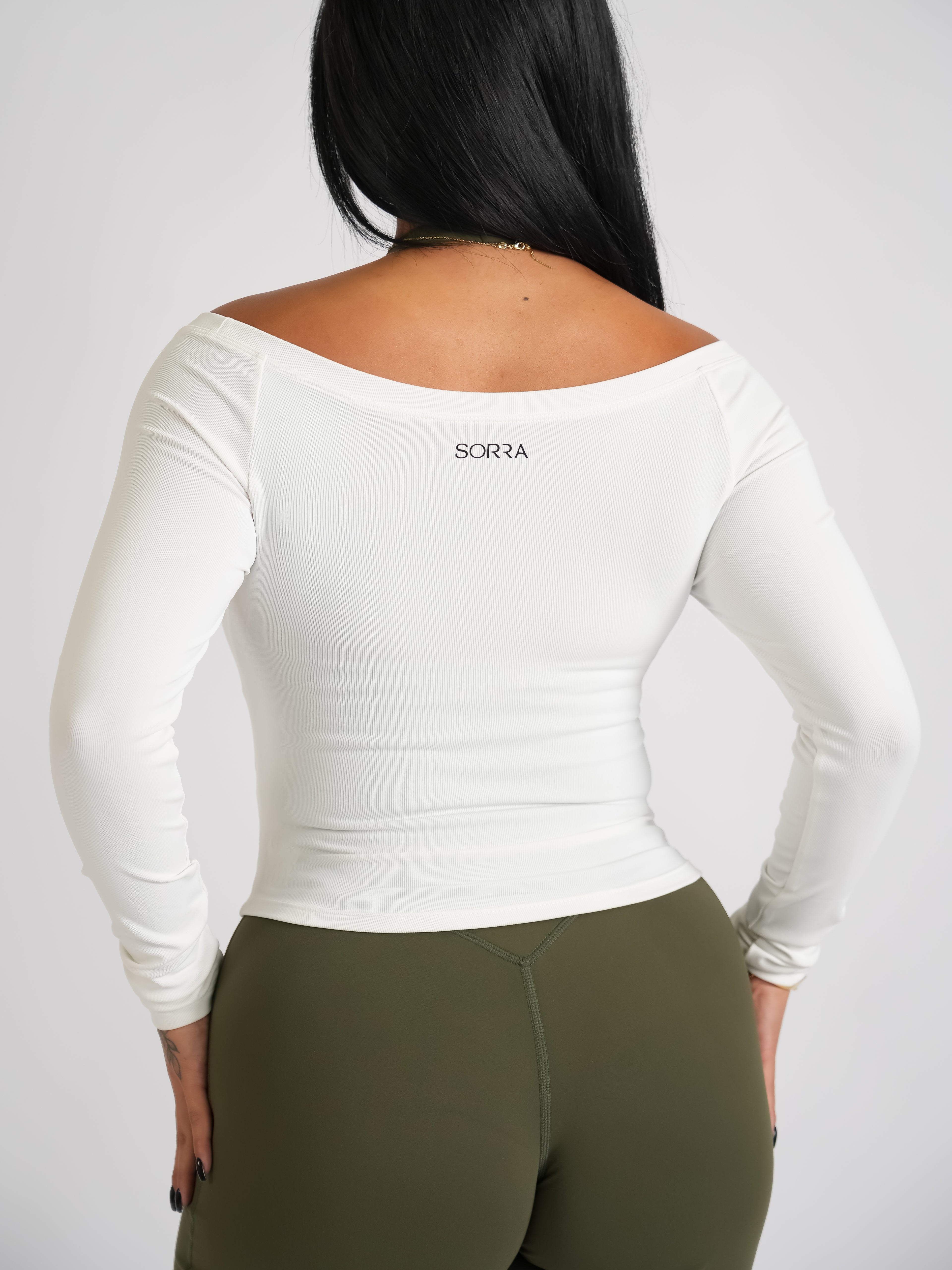 Ribbed Off-Shoulder Cover Classic White