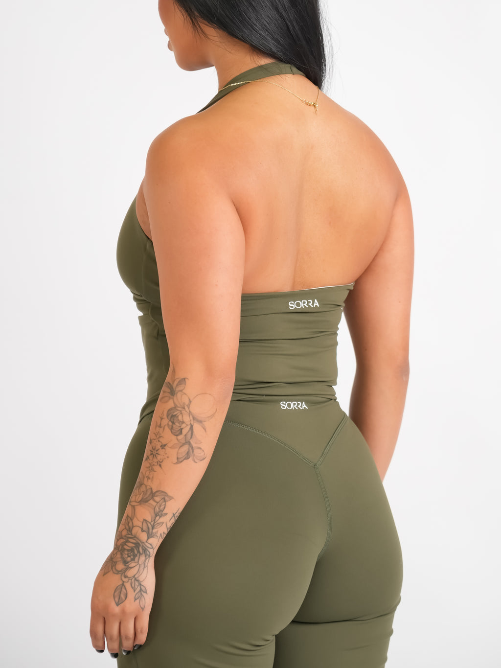 Eva Halter Tank Olive Green