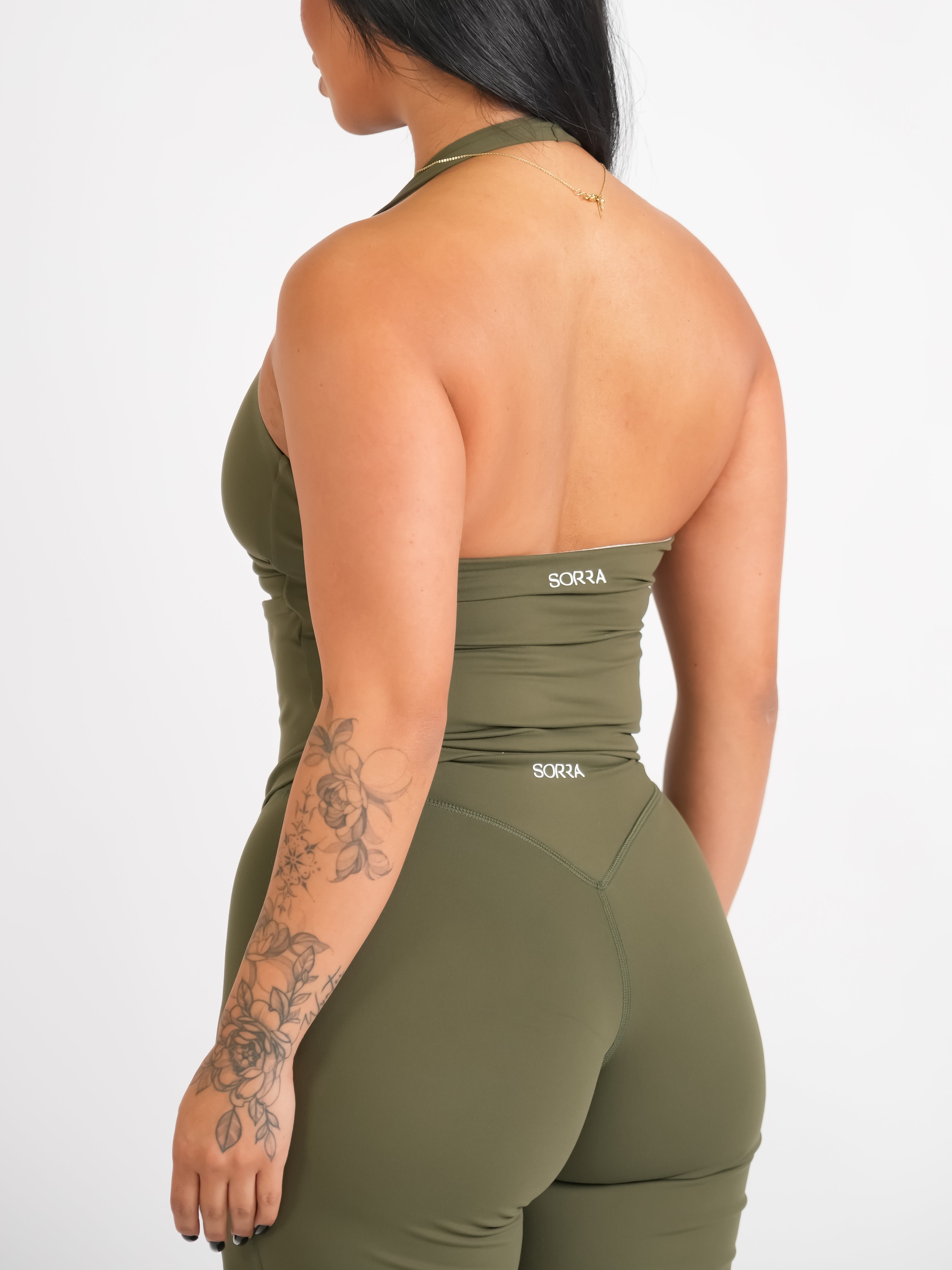 Eva Halter Tank Olive Green