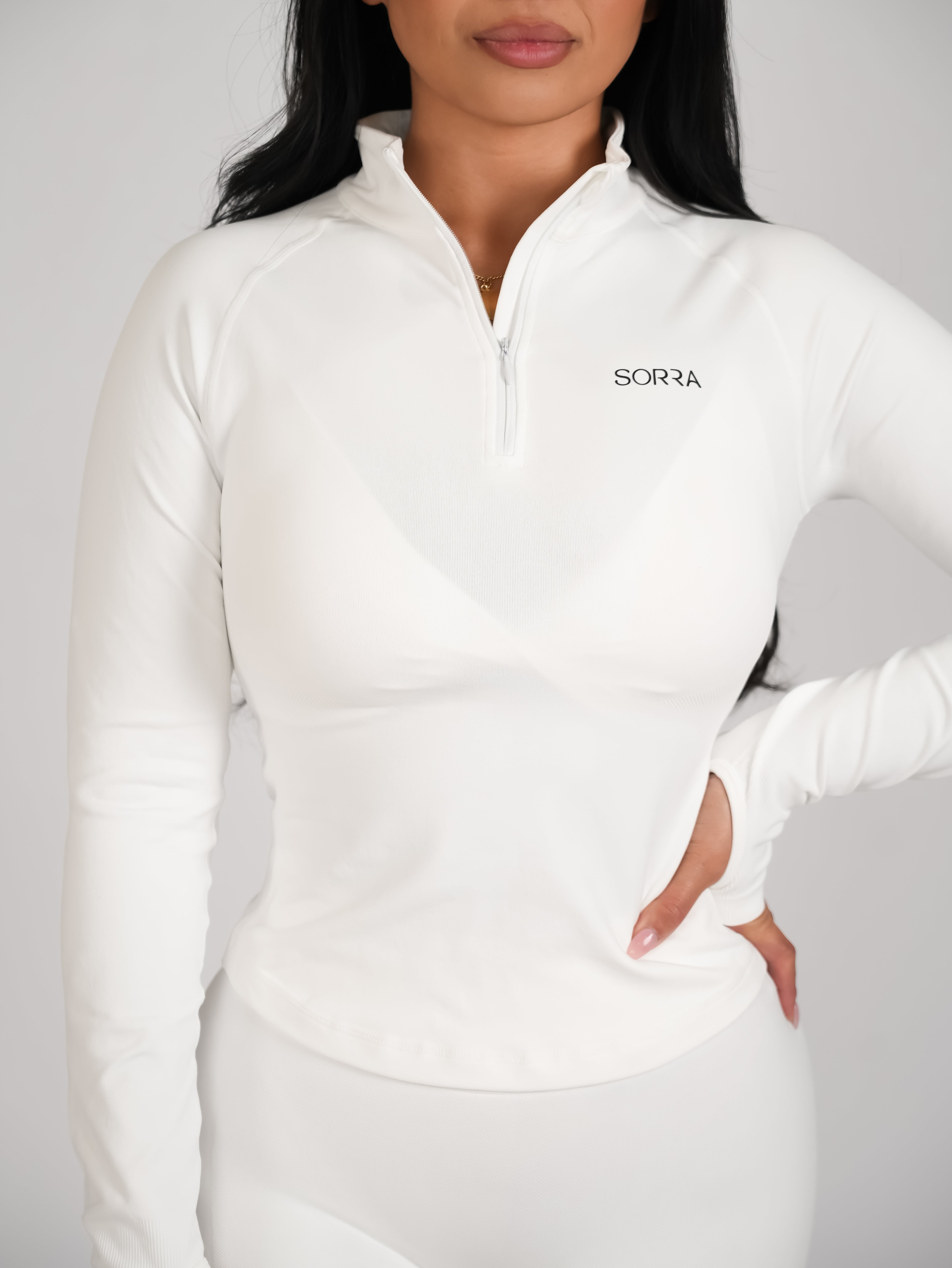 CurveContour Quarter Zip Classic White