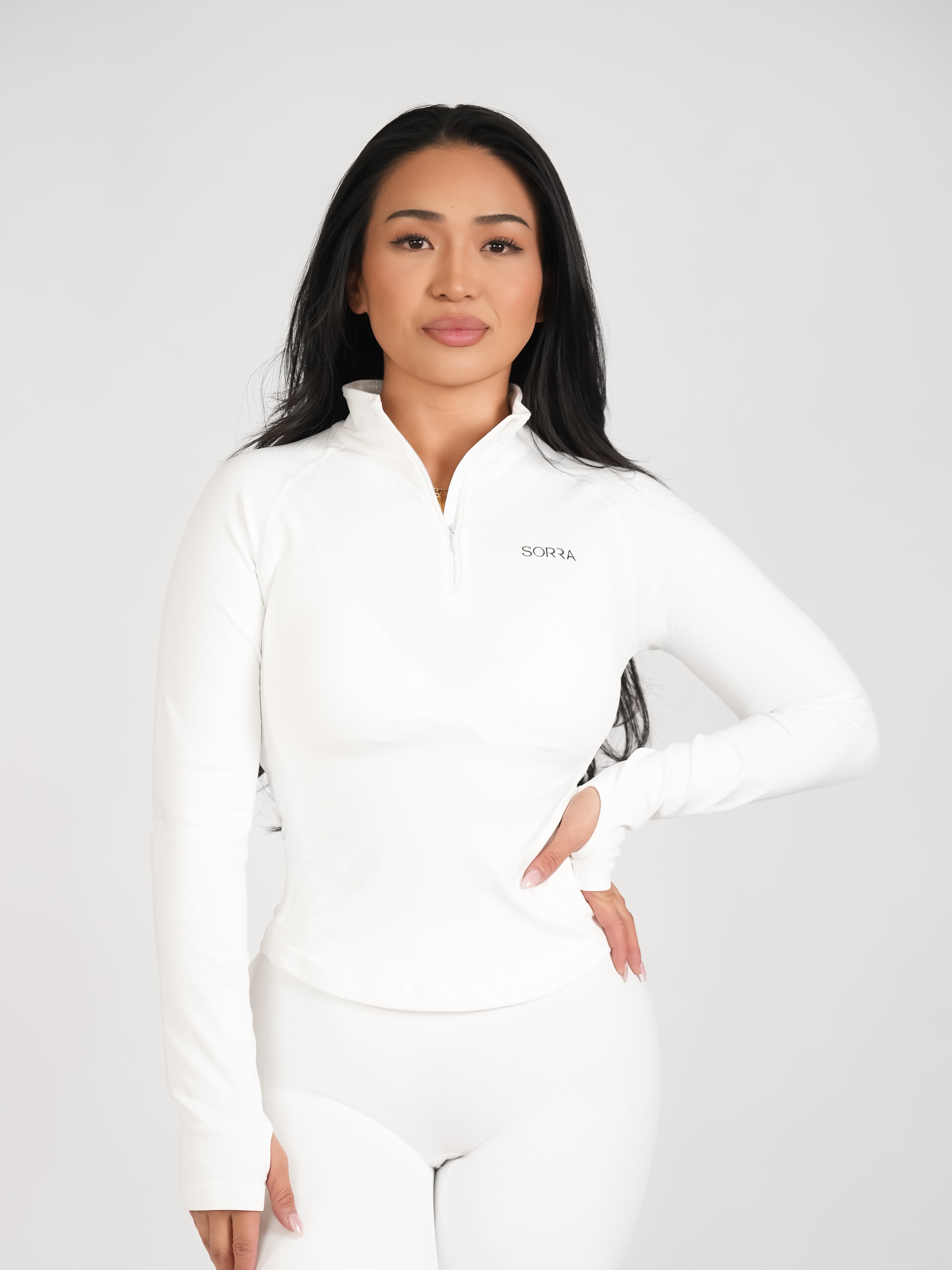 CurveContour Quarter Zip Classic White