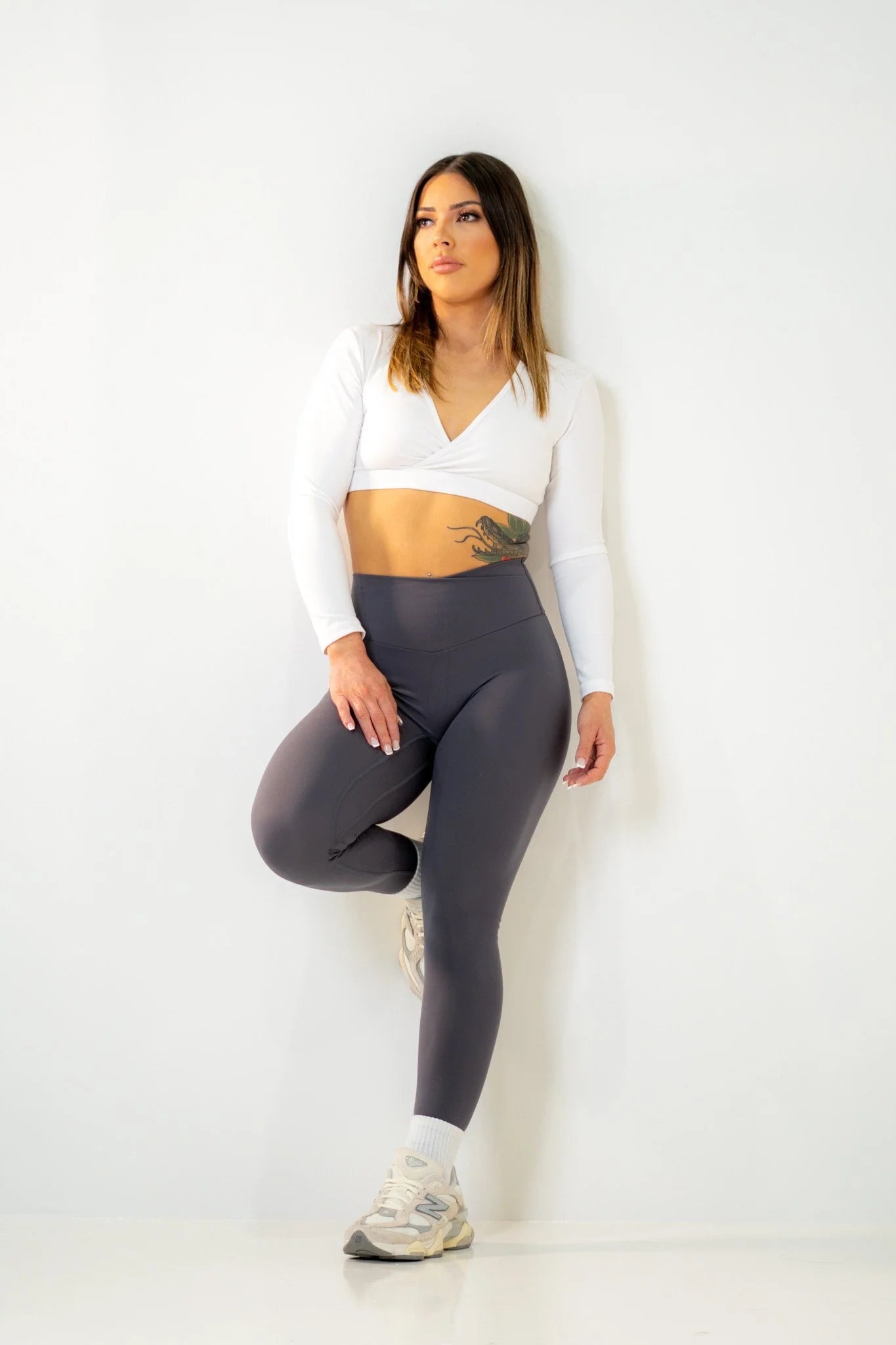 Kleo Long Sleeve Crop Classic White