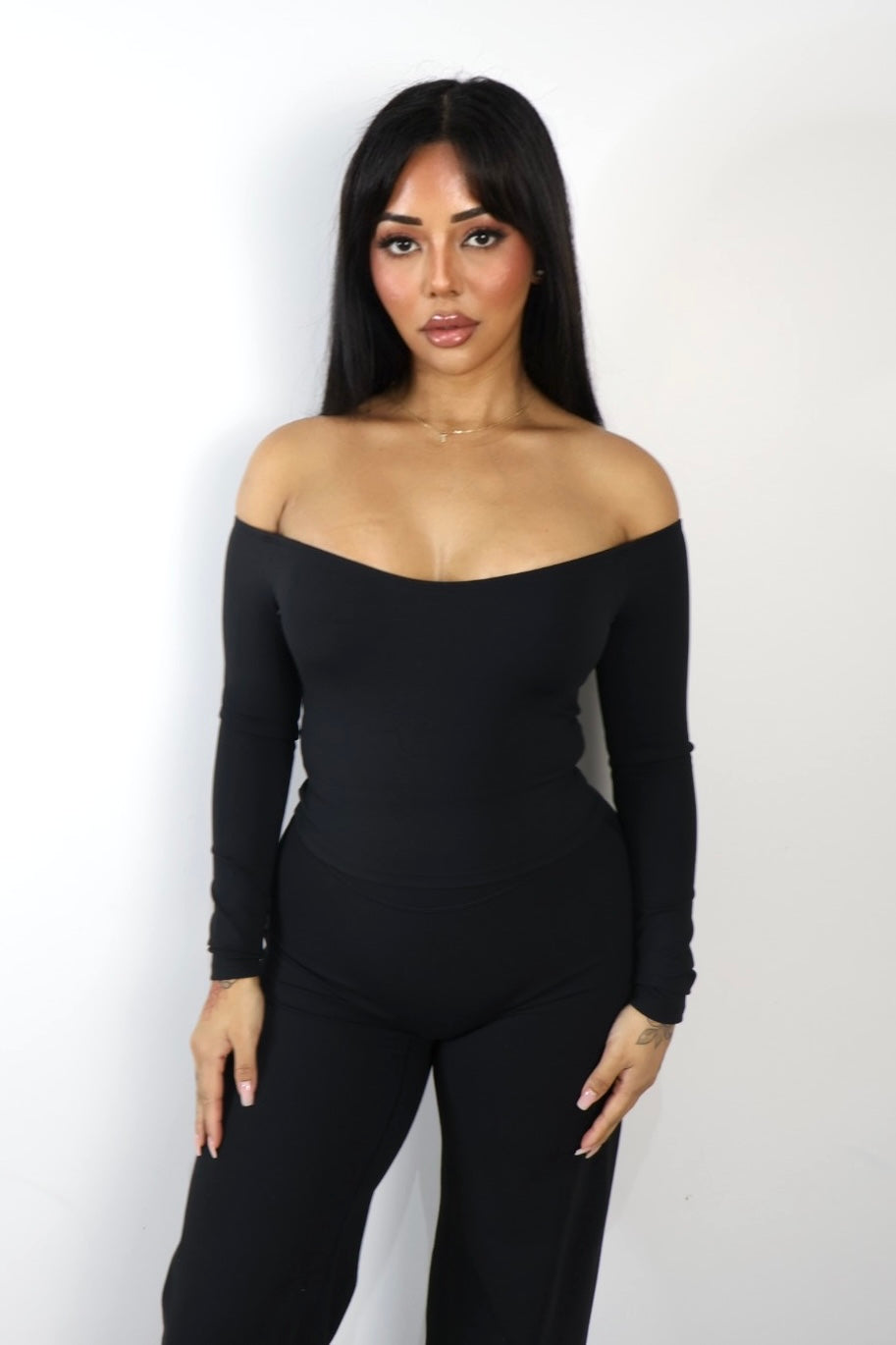 Kate Off-Shoulder Long Sleeve Classic Black