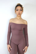Kate Off-Shoulder Long Sleeve Dusty Plum