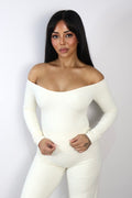 Kate Off-Shoulder Long Sleeve Buttercream