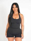 CurveContour Staple  Halter Tank Classic Black