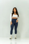 Lana Long Sleeve Crop Classic White